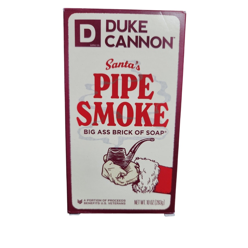 Duke Cannon Santa Pipe Smoke Big Ass Brick‎ of Soap Tobacco Amber Scent
